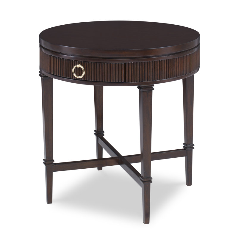 Solid Wood End Table with Storage