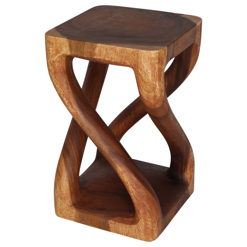 Table de bout Calaysia, Bois rouge, H 23 po x l 14 po x P 14 po