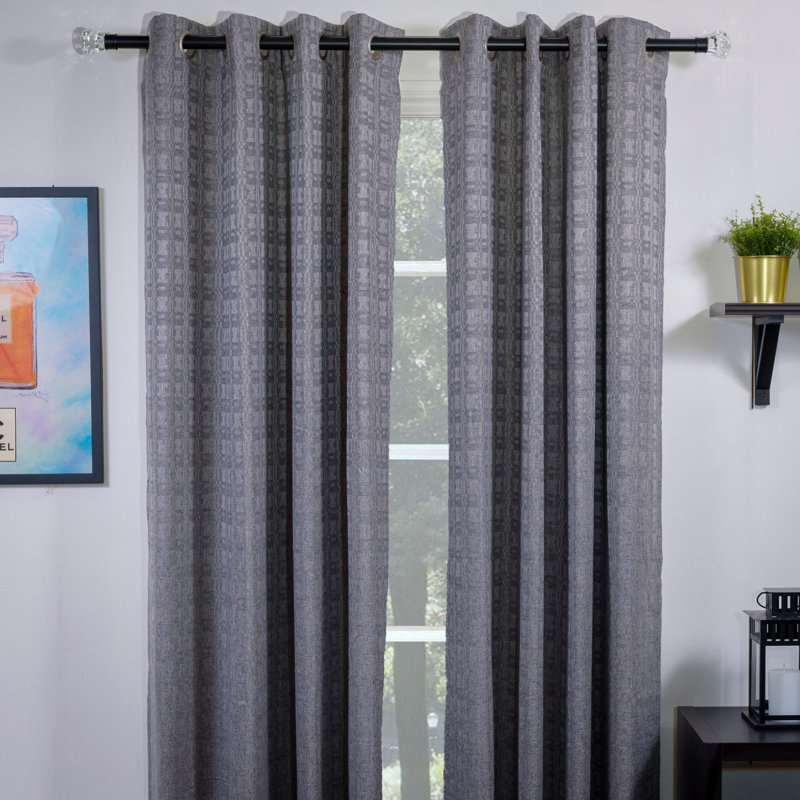 Butterworth Single Curtain Rod, Black, 3" H x 48" W x 6" D