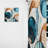 Gian - Blue Gold Half Circle Marble Abstract II - Abstract Marble Curtain - Velvet Room Darkening - 1 panel-1156974432