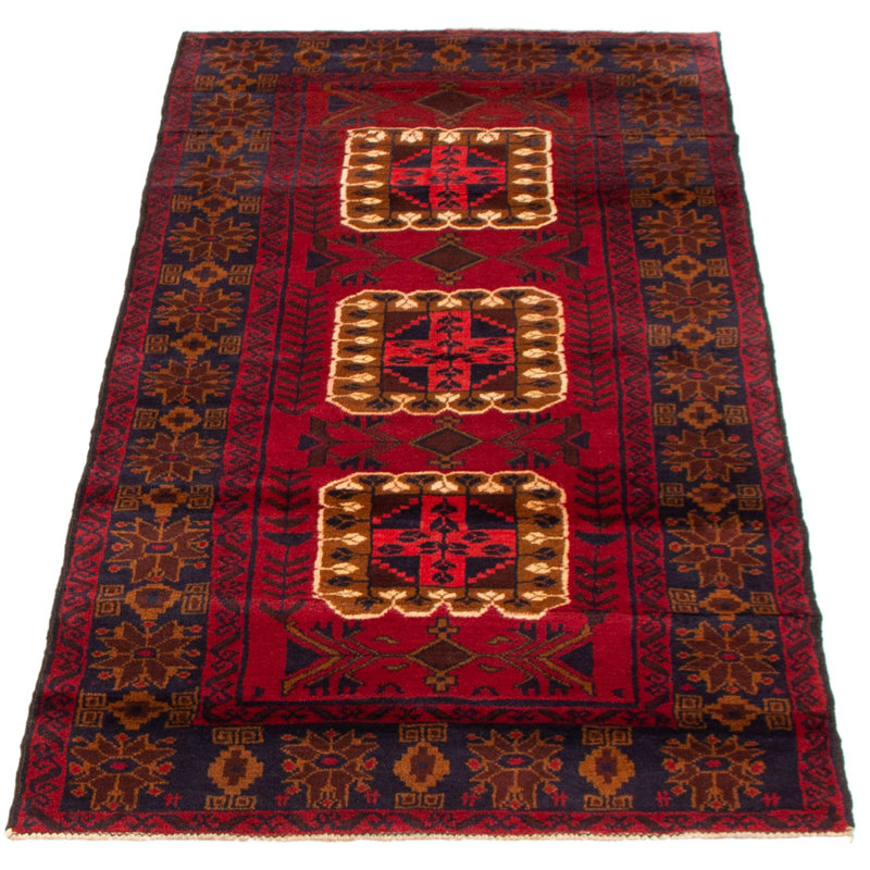 Tapis rouge foncé Dequita 3 pi 3 po x 6 pi 8 po