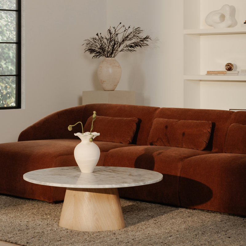 AMELIA SLIPPER CHAIR WARM WHITE, Chestnut Brown