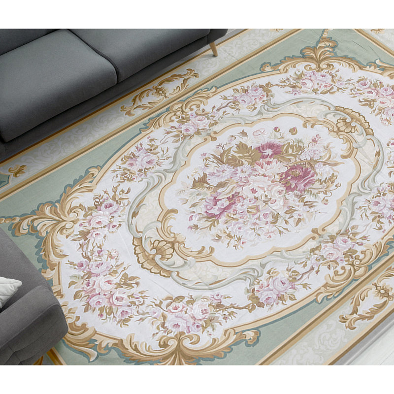 Aubusson Renaissance Hand Knotted Wool Oriental Area Rug