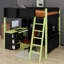 Designs Full Size Gaming Loft Bed With Built-In Desk & LED Lights, Wooden Loft Bed With Wardrobe & Drawer-603172316