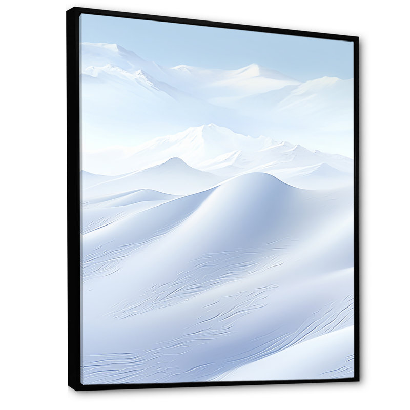 Winter Winter Snow Scenery I - Snow Wall Art Living Room, Cadre flottant noir, H 32 po x l 16 po x P 1 po