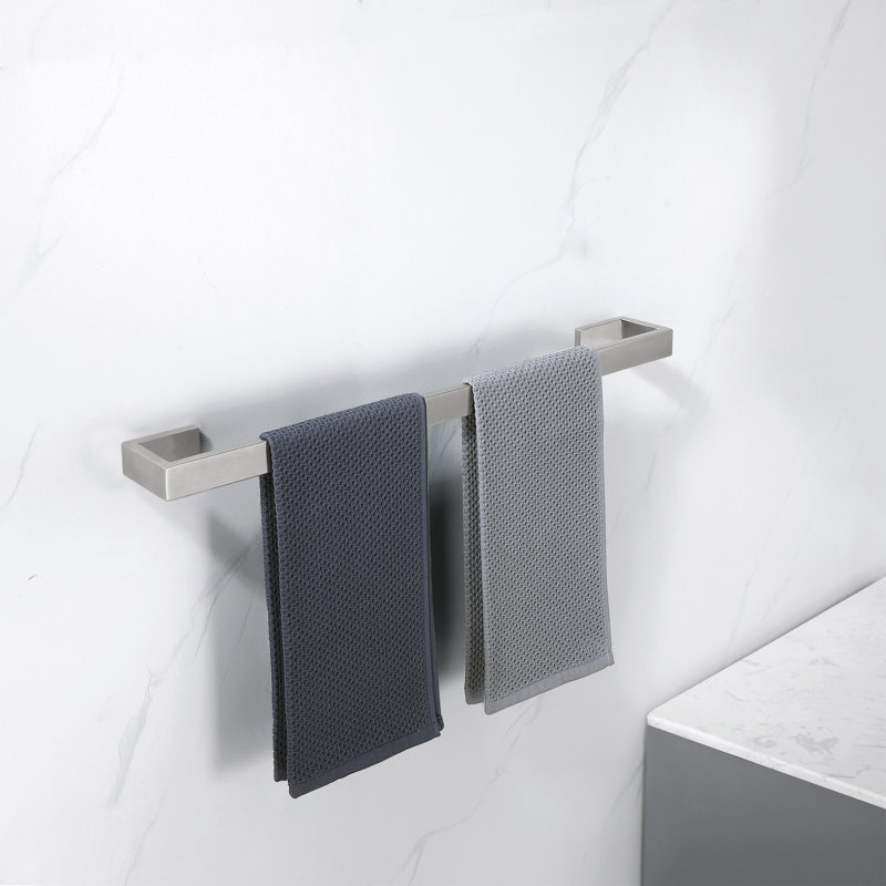 Porte-serviettes mural 24 po, Nickel brossé, H 1,18 po x L 23,58 po x P 2,95 po