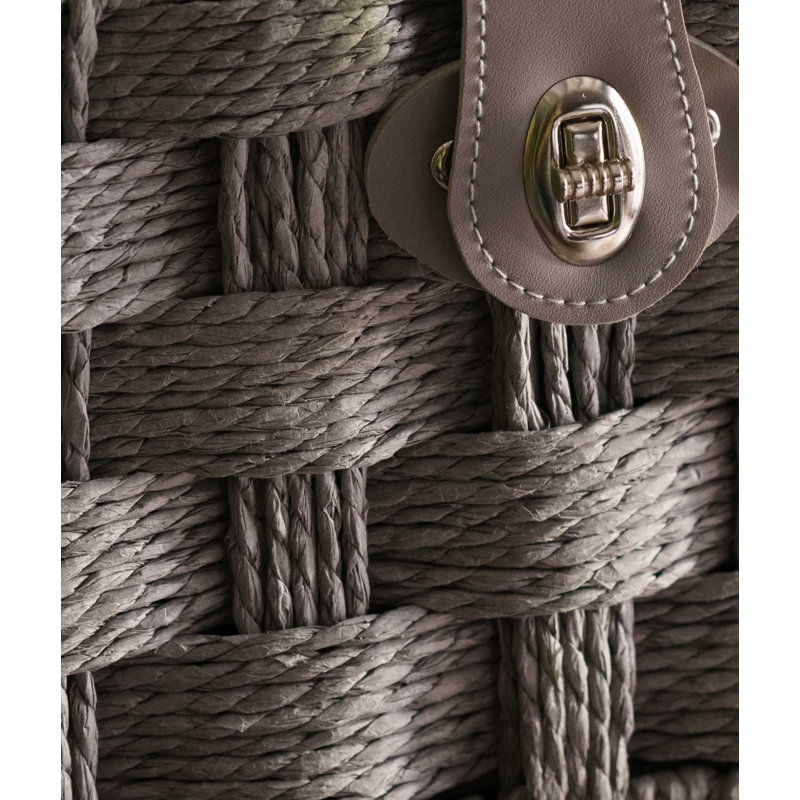 Paper Rope Gift Storage Hamper Basket, Grey