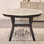 Ensemble de salle à manger 5 pièces Mella - Table ronde en faux marbre avec 4 chaises Parsons en velours, finition espresso foncé-730240957