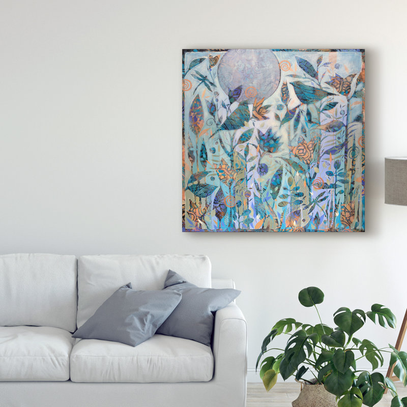 Art sur toile, "Chansons pour la lune", H 14 po x l 14 po x P 2 po