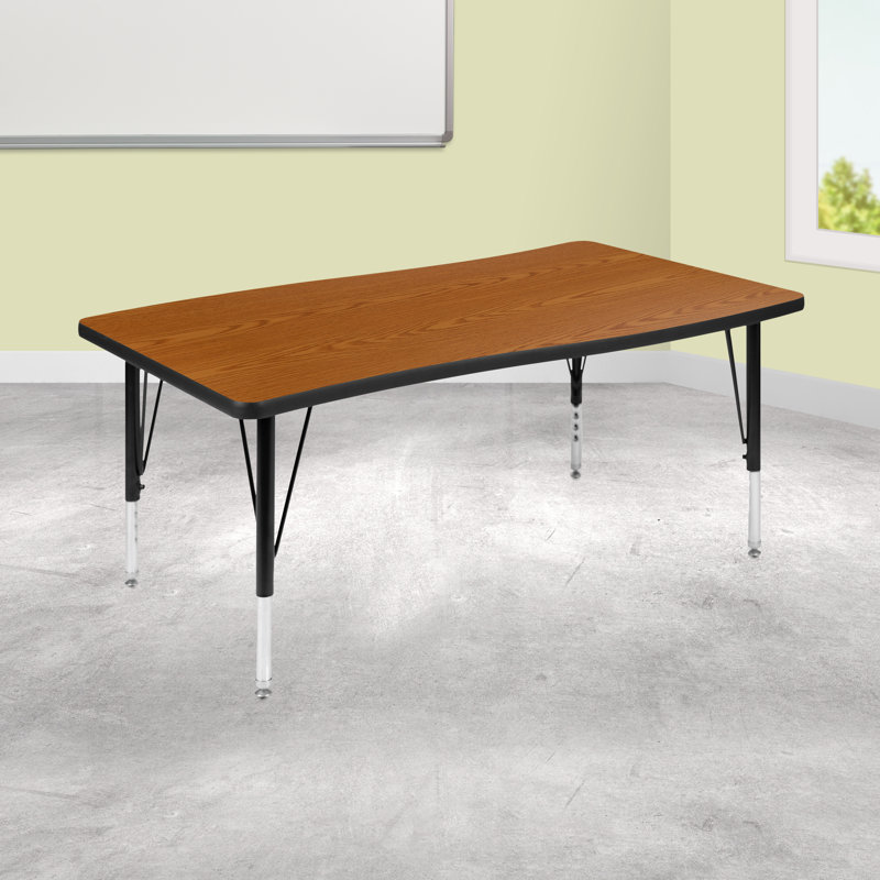 Table d'activité rectangulaire à hauteur réglable Goddard l 28 po x L 47,5 po, Chêne, Non