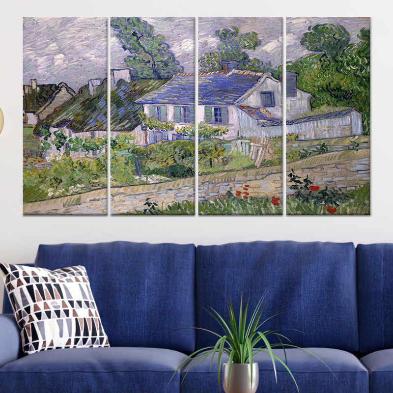 «Van Gogh Village House», reproduction d'art sur toile, impression sur toile 4P, H: 55,1 po x l: 78,7 po
