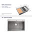 Évier de cuisine encastrable 33 po x 22 po en acier inoxydable. Gris foncé, bol simple avec accessoires, drainage rapide de l'eau, accessoires en acier manufacturé. Bol moderne, profondeur 10 po, drain plus rapide, extra-129372809