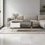 Table basse Basset, 1 tiroir, 1 tablette, 4 pieds, chêne naturel / blanc-896520776