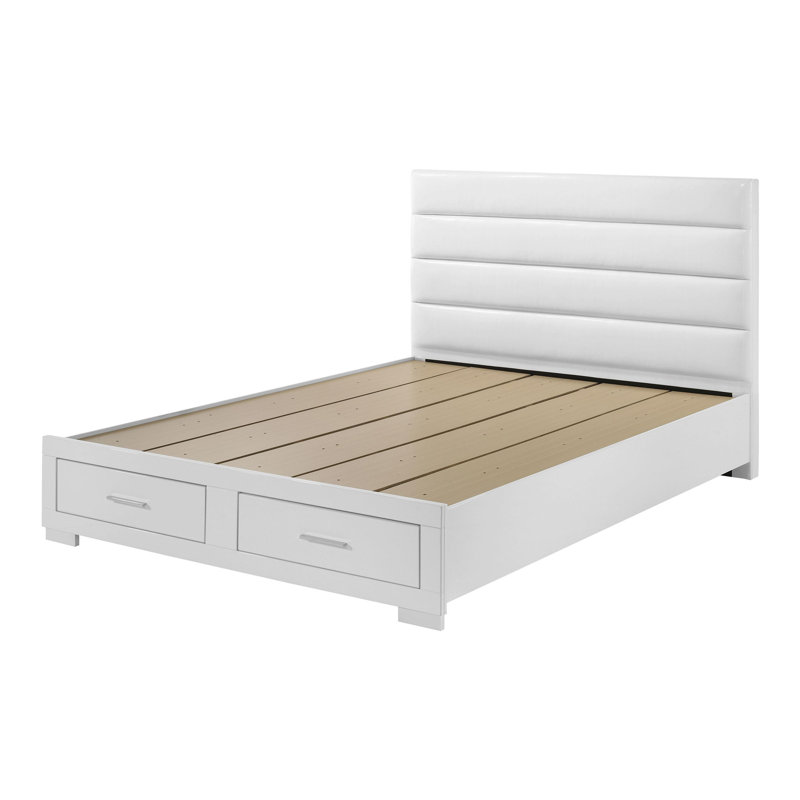 Eastern Storage Bed White High Gloss, King