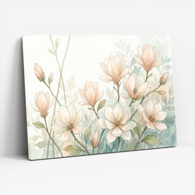 Motif floral, art mural sur toile, ensemble de 1