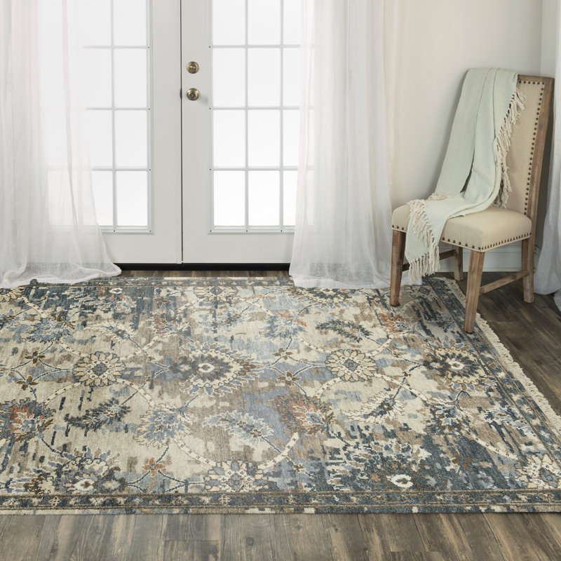 Tapis en laine noué à la main, Rectangle 6 pi x 9 pi