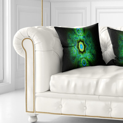 Cabalistic - texture vert vif - coussin abstrait imprimé