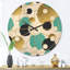 Or et cercles bleus - horloge murale Mid-Century-63617316