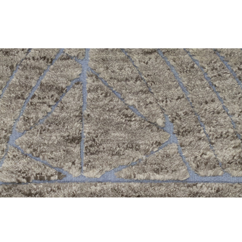 Tapis argent noué à la main de haute qualité