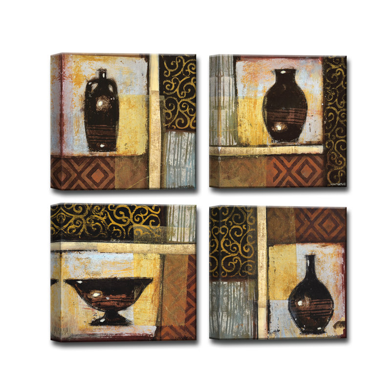 «Old Urn I-IV» par Norman Wyatt Jr., ensemble de 4 reproductions d'art sur toiles tendues, H 48 po x l 48 po x P 1,5 po
