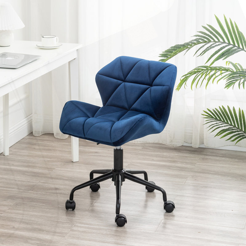 Chaise de bureau pivotante et capitonnée, Bleu