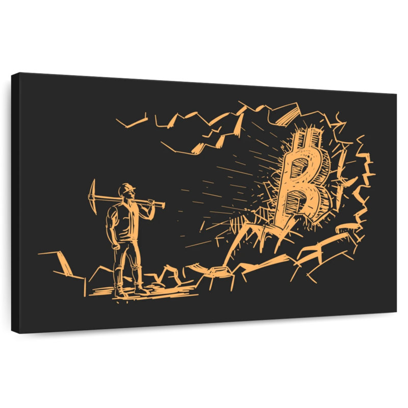 Bitcoin Mining, 16" H x 24" W