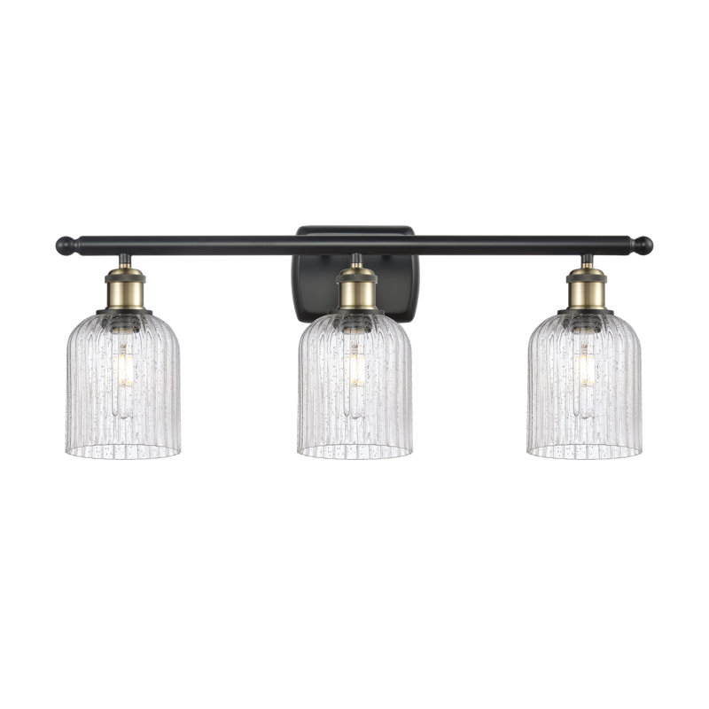 Brion Addeline 3 Light 25" Bath Vanity  Shade, Black Antique Brass, Mercury