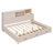 Full Size Wooden Daybed With 3 Storage Drawers, Upper Soft Board, Shelf, And A Set Of Sockets And USB Ports-404649664