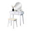 Ensemble coiffeuse et tabouret contemporain en bois avec tiroir-799813070