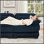 Canapé RSF en velours côtelé avec 1 coussin - bleu-888023442-888023440