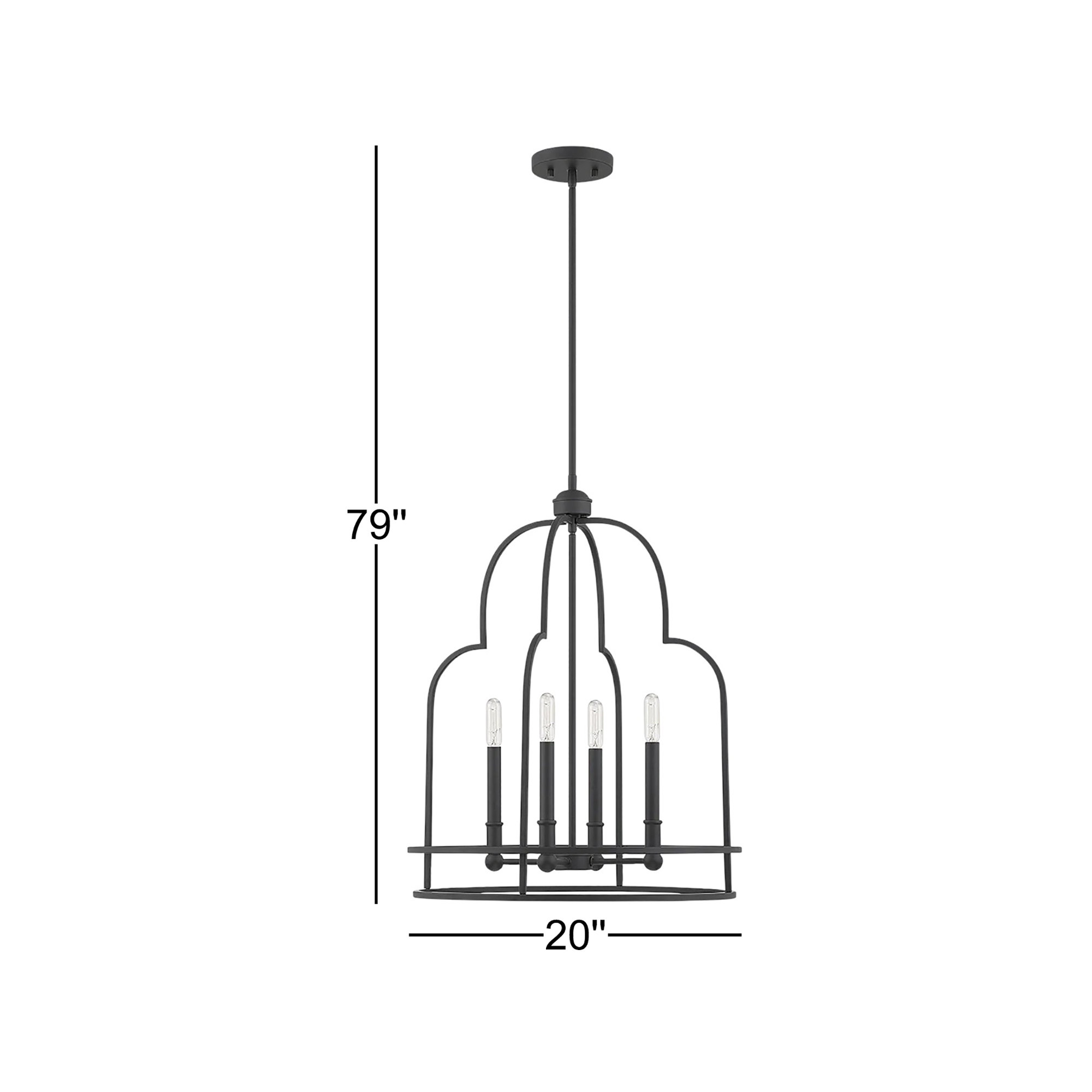 Bristol 4 - Light Unique Geometric Pendant, Matte Black