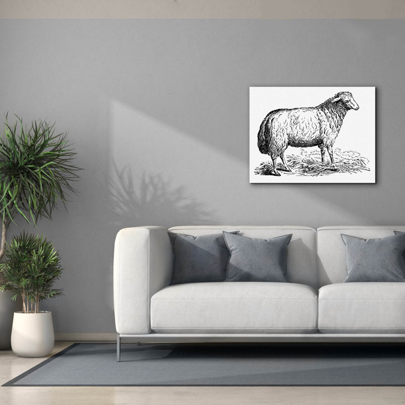 «Ewe» par Art Licensing Studio, art mural sur toile, H 26 po x l 34 po x P 1,5 po