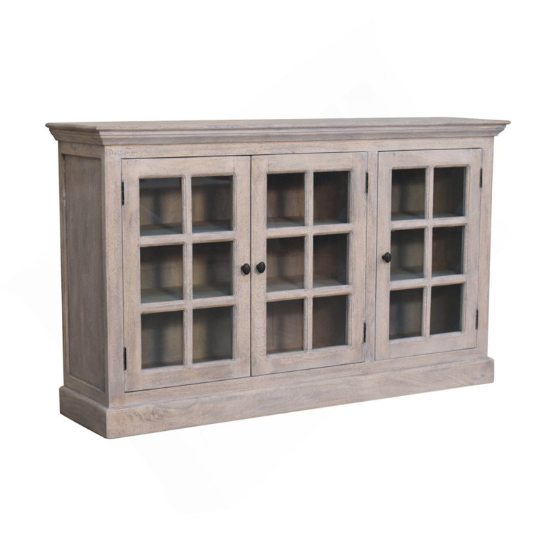 Armoire triple en bois Wood Stone Wash, beige