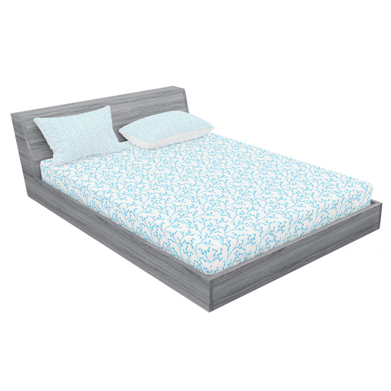 Microfiber Floral Sheet Set, Queen Sheet Set with Fitted Sheet