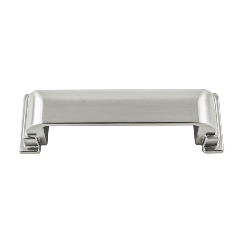 Brighton Collection Cup Pull - 3-3/4" Center to Center Cabinet Pull - Farmhouse Hardware for Drawers & Cabinets, Satin Nickel