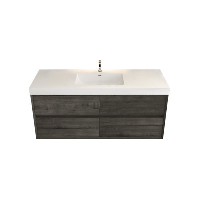 58.6'' Single Bathroom Vanity with Plastic Top