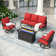 Tapasi 5 - Person Patio Conversation Set with Swivel Lounge Chairs &  Firepit Table
