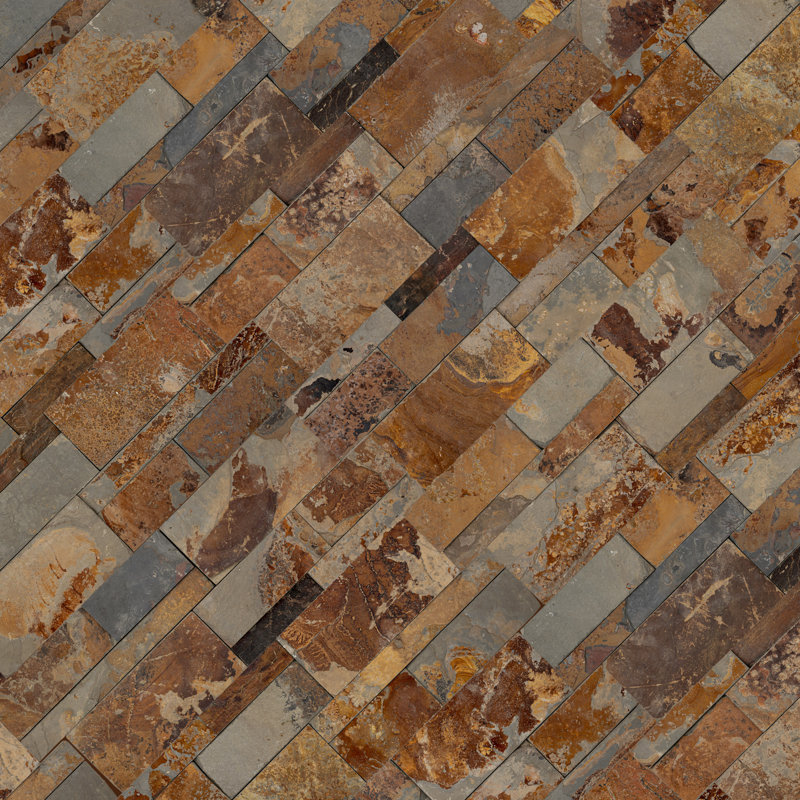 Stonecrest 9 in. x 24 in. Split Face Natural Stone Ledger Panel Wall Tile, Sierra Gold