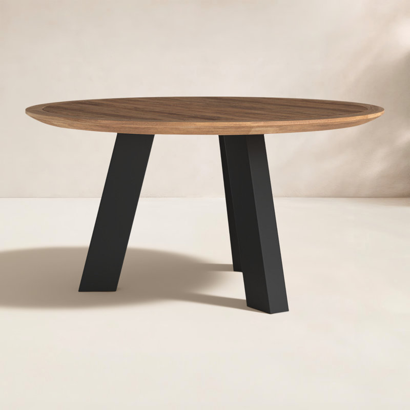 Wittmar Lerna Indoor/Outdoor Round Teak Dining Table