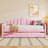 Twin Size Upholstered Daybed With Trundle ,Velvet Sofabed With USB Charging Ports,No Box-Spring Needed,Pink