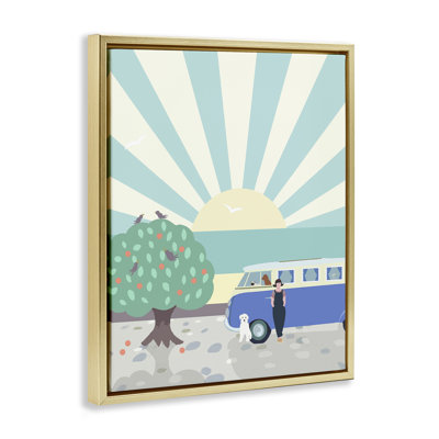 "Road trip stop", art mural sur toile flottante par Betty Boynes
