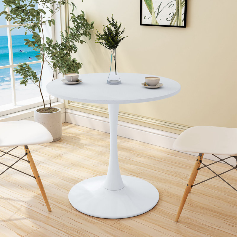 Cherod Round Dining Table, White, 29.33" H x 42" L x 42" W