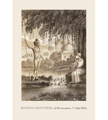 « hindoo devotes » par baron de montalemert, reproduction d’art