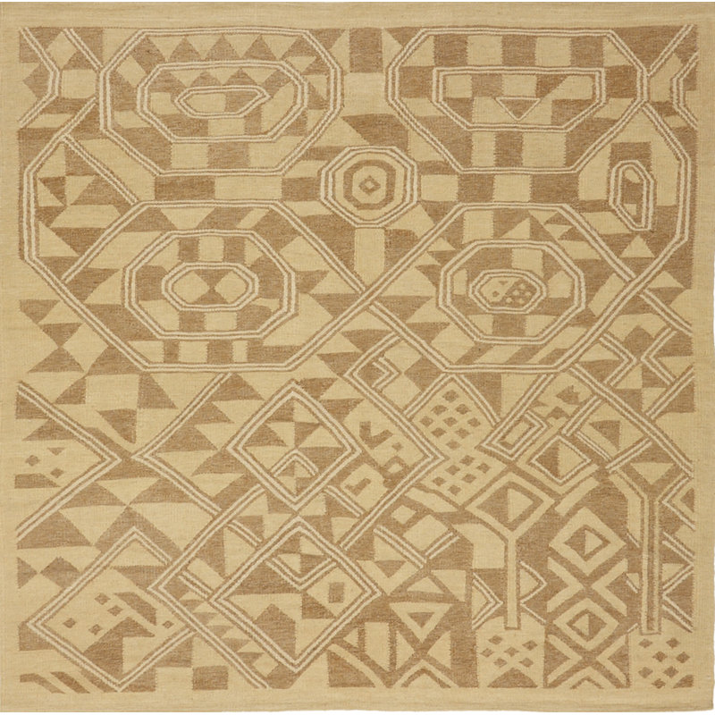 Geometric Area Rug in Light Brown