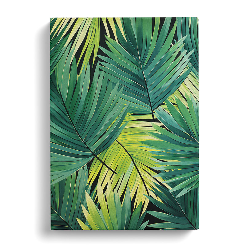 Palm Leaf Deco - Wrapped Canvas, 60cm H x 40cm W x 3cm D
