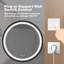Miroir de salle de bain pour salle de bain avec fond de panier, cadre en alliage d'aluminium noir, luminosité élevée, tactile à intensité variable, contrôle de l'interrupteur mural, antibuée, CRI 95 réglable 3000K-4500K-6000K, miroir-2132385200