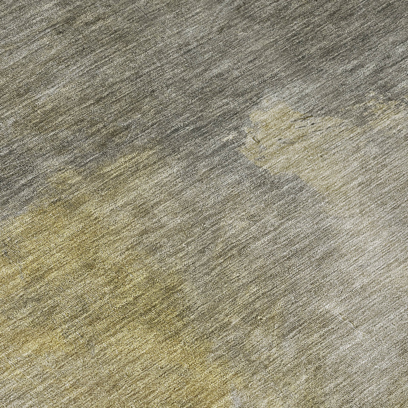 Gray and Yellow Abstract Indoor Outdoor Area Rug 3' x 5'