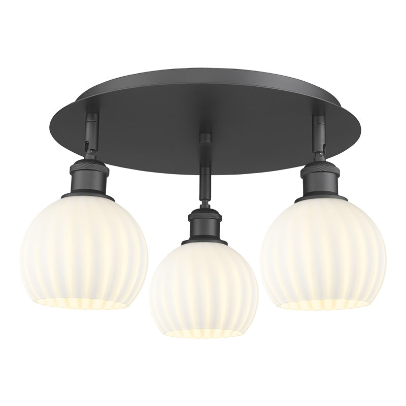 Plafonnier semi-encastré en verre Baxman, Noir mat, H 9 po x l 17,75 po x P 17,75 po