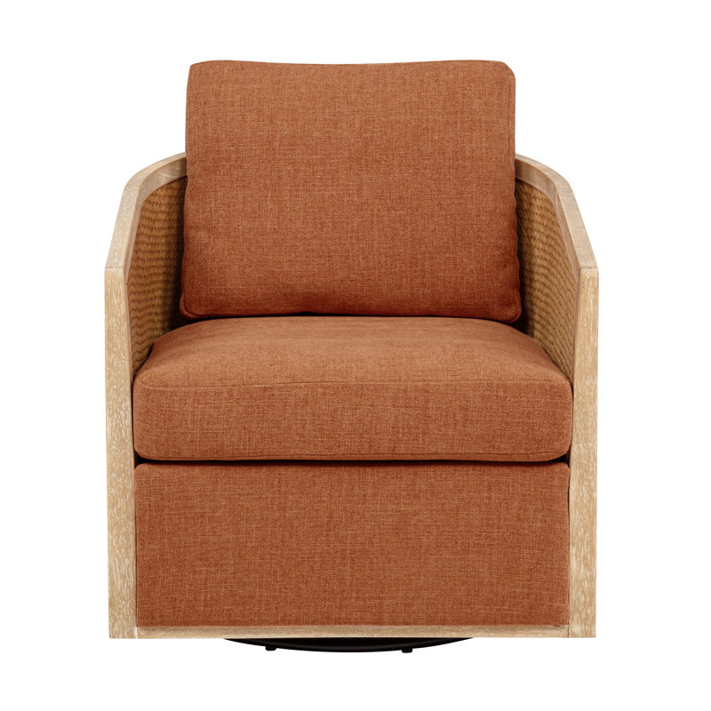 Chaise pivotante en lin terre cuite Keegan