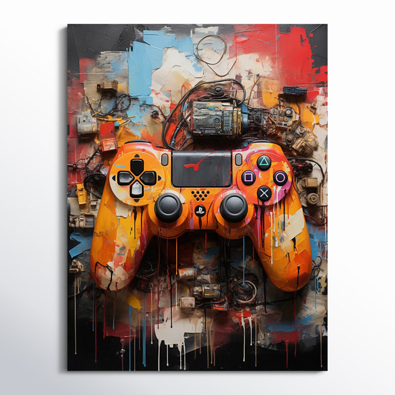 Kleio Colourful Video Game Gameplay Delight I, Wrapped Canvas, 32" H x 24" W x 1" D